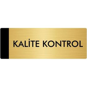 Özarslan Dizayn Departman Kapı İsimliği Kalite Kontrol 10x20 cm Altın Renk Metal Yönlendirme Levhası