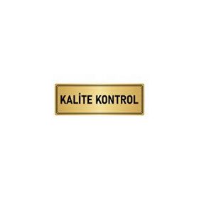 Özarslan Dizayn Departman Kapı İsimliği Kalite Kontrol 5x20 cm Altın Renk Metal Yönlendirme Levhası