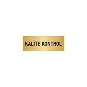 Özarslan Dizayn Departman Kapı İsimliği Kalite Kontrol 5x20 cm Altın Renk Metal Yönlendirme Levhası
