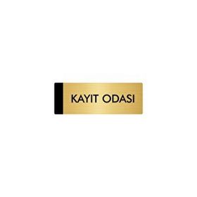 Özarslan Dizayn Departman Kapı İsimliği Kayıt Odası 10x20 cm Altın Renk Metal Yönlendirme Levhası