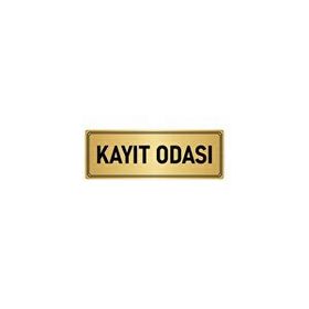 Özarslan Dizayn Departman Kapı İsimliği Kayıt Odası 10x20 cm Altın Renk Metal Yönlendirme Levhası