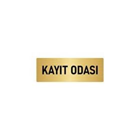 Özarslan Dizayn Departman Kapı İsimliği Kayıt Odası 10x20 cm Altın Renk Metal Yönlendirme Levhası