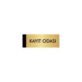 Özarslan Dizayn Departman Kapı İsimliği Kayıt Odası 10x20 cm Altın Renk Metal Yönlendirme Levhası