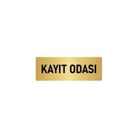 Özarslan Dizayn Departman Kapı İsimliği Kayıt Odası 5x20 cm Altın Renk Metal Yönlendirme Levhası