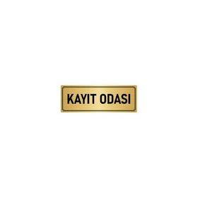 Özarslan Dizayn Departman Kapı İsimliği Kayıt Odası 5x20 cm Altın Renk Metal Yönlendirme Levhası