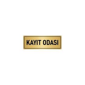 Özarslan Dizayn Departman Kapı İsimliği Kayıt Odası 7x20 cm Altın Renk Metal Yönlendirme Levhası