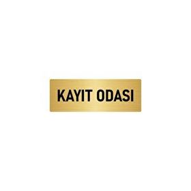 Özarslan Dizayn Departman Kapı İsimliği Kayıt Odası 7x20 cm Altın Renk Metal Yönlendirme Levhası