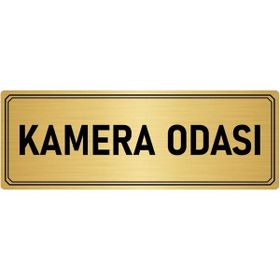 Özarslan Dizayn Departman Kapı İsimliği Kemera Odası 10x20 cm Altın Renk Metal Yönlendirme Levhası
