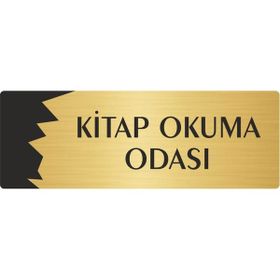 Özarslan Dizayn Departman Kapı İsimliği Kitap Okuma Odası 5x20 cm Altın Renk Metal Yönlendirme Levhası