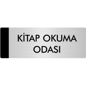 Özarslan Dizayn Departman Kapı İsimliği Kitap Okuma Odası 7x20 cm Gümüş Renk Metal Yönlendirme Levhası