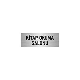 Özarslan Dizayn Departman Kapı İsimliği Kitap Okuma Salonu 10x20 cm Gümüş Renk Metal Yönlendirme Levhası
