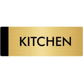 Özarslan Dizayn Departman Kapı İsimliği Kitchen 10x20 cm Altın Renk Metal Yönlendirme Levhası
