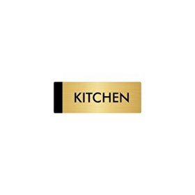 Özarslan Dizayn Departman Kapı İsimliği Kitchen 7x20 cm Altın Renk Metal Yönlendirme Levhası