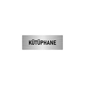 Özarslan Dizayn Departman Kapı İsimliği Kütüphane 10x20 cm Gümüş Renk Metal Yönlendirme Levhası