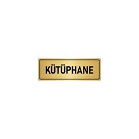 Özarslan Dizayn Departman Kapı İsimliği Kütüphane 5x20 cm Altın Renk Metal Yönlendirme Levhası