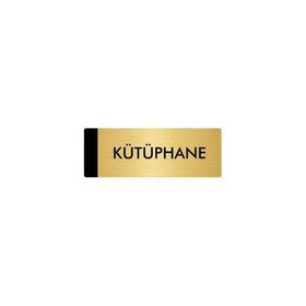 Özarslan Dizayn Departman Kapı İsimliği Kütüphane 5x20 cm Altın Renk Metal Yönlendirme Levhası