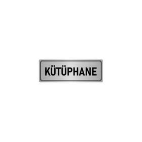 Özarslan Dizayn Departman Kapı İsimliği Kütüphane 5x20 cm Gümüş Renk Metal Yönlendirme Levhası
