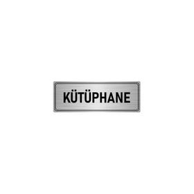Özarslan Dizayn Departman Kapı İsimliği Kütüphane 5x20 cm Gümüş Renk Metal Yönlendirme Levhası