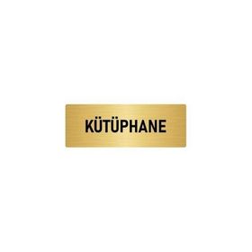Özarslan Dizayn Departman Kapı İsimliği Kütüphane 7x20 cm Altın Renk Metal Yönlendirme Levhası