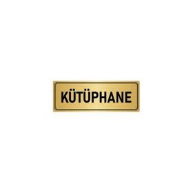 Özarslan Dizayn Departman Kapı İsimliği Kütüphane 7x20 cm Altın Renk Metal Yönlendirme Levhası