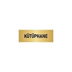 Özarslan Dizayn Departman Kapı İsimliği Kütüphane 7x20 cm Altın Renk Metal Yönlendirme Levhası