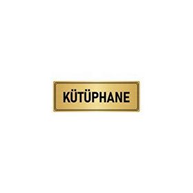 Özarslan Dizayn Departman Kapı İsimliği Kütüphane 7x20 cm Altın Renk Metal Yönlendirme Levhası