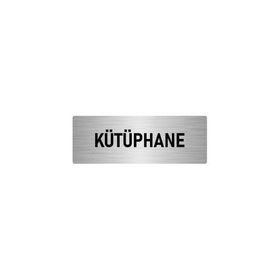 Özarslan Dizayn Departman Kapı İsimliği Kütüphane 7x20 cm Gümüş Renk Metal Yönlendirme Levhası