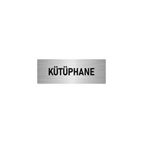Özarslan Dizayn Departman Kapı İsimliği Kütüphane 7x20 cm Gümüş Renk Metal Yönlendirme Levhası