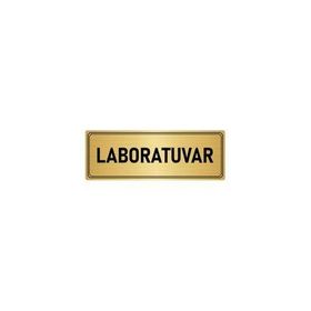 Özarslan Dizayn Departman Kapı İsimliği Laboratuvar 5x20 cm Altın Renk Metal Yönlendirme Levhası