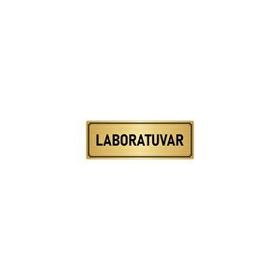 Özarslan Dizayn Departman Kapı İsimliği Laboratuvar 5x20 cm Altın Renk Metal Yönlendirme Levhası