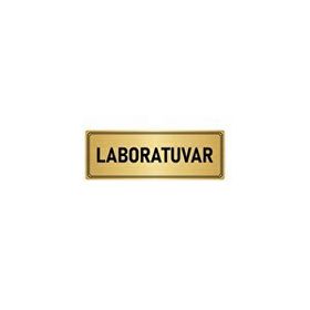 Özarslan Dizayn Departman Kapı İsimliği Laboratuvar 7x20 cm Altın Renk Metal Yönlendirme Levhası