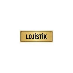 Özarslan Dizayn Departman Kapı İsimliği Lojistik 7x20 cm Altın Renk Metal Yönlendirme Levhası