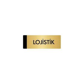 Özarslan Dizayn Departman Kapı İsimliği Lojistik 7x20 cm Altın Renk Metal Yönlendirme Levhası