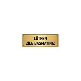 Özarslan Dizayn Departman Kapı İsimliği Lütfen Zile Basmayınız 10x20 cm Altın Renk Metal Yönlendirme Levhası