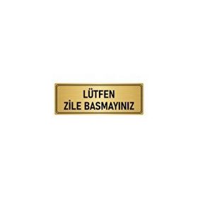 Özarslan Dizayn Departman Kapı İsimliği Lütfen Zile Basmayınız 10x20 cm Altın Renk Metal Yönlendirme Levhası