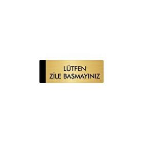 Özarslan Dizayn Departman Kapı İsimliği Lütfen Zile Basmayınız 10x20 cm Altın Renk Metal Yönlendirme Levhası