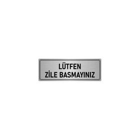 Özarslan Dizayn Departman Kapı İsimliği Lütfen Zile Basmayınız 10x20 cm Gümüş Renk Metal Yönlendirme Levhası