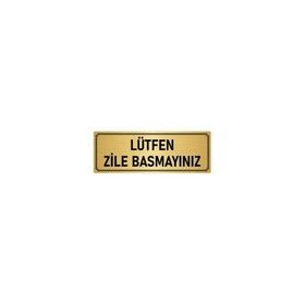 Özarslan Dizayn Departman Kapı İsimliği Lütfen Zile Basmayınız 5x20 cm Altın Renk Metal Yönlendirme Levhası