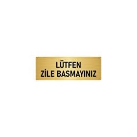 Özarslan Dizayn Departman Kapı İsimliği Lütfen Zile Basmayınız 5x20 cm Altın Renk Metal Yönlendirme Levhası