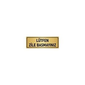 Özarslan Dizayn Departman Kapı İsimliği Lütfen Zile Basmayınız 5x20 cm Altın Renk Metal Yönlendirme Levhası