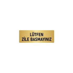 Özarslan Dizayn Departman Kapı İsimliği Lütfen Zile Basmayınız 5x20 cm Altın Renk Metal Yönlendirme Levhası