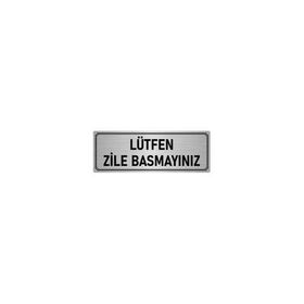 Özarslan Dizayn Departman Kapı İsimliği Lütfen Zile Basmayınız 7x20 cm Gümüş Renk Metal Yönlendirme Levhası