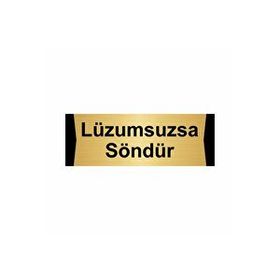 Özarslan Dizayn Departman Kapı İsimliği Lüzumsuzsa Söndür 10x20 cm Altın Renk Metal Yönlendirme Levhası