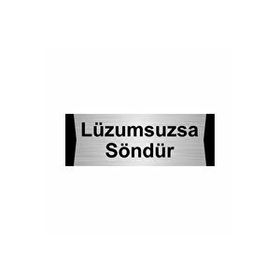 Özarslan Dizayn Departman Kapı İsimliği Lüzumsuzsa Söndür 10x20 cm Gümüş Renk Metal Yönlendirme Levhası