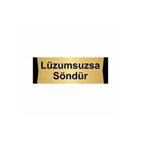 Özarslan Dizayn Departman Kapı İsimliği Lüzumsuzsa Söndür 5x20 cm Altın Renk Metal Yönlendirme Levhası