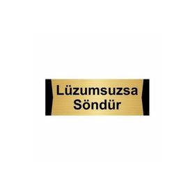 Özarslan Dizayn Departman Kapı İsimliği Lüzumsuzsa Söndür 7x20 cm Altın Renk Metal Yönlendirme Levhası