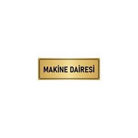 Özarslan Dizayn Departman Kapı İsimliği Makine Dairesi 10x20 cm Altın Renk Metal Yönlendirme Levhası