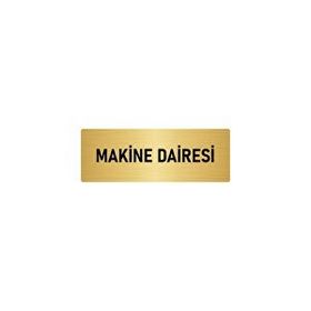 Özarslan Dizayn Departman Kapı İsimliği Makine Dairesi 10x20 cm Altın Renk Metal Yönlendirme Levhası
