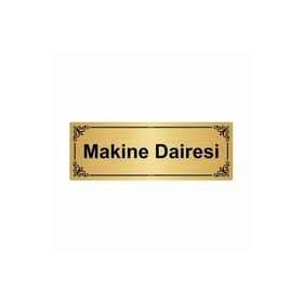 Özarslan Dizayn Departman Kapı İsimliği Makine Dairesi 7x20 cm Altın Renk Metal Yönlendirme Levhası