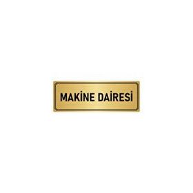 Özarslan Dizayn Departman Kapı İsimliği Makine Dairesi 7x20 cm Altın Renk Metal Yönlendirme Levhası